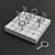 Marble & Brass Tic Tac Toe 3D model small image 3