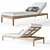 Stylish Laurel Teak Chaise 3D model small image 1