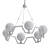 Rose Gold Ring Chandelier 3D model small image 2