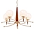 Modern Wood & Brass Chandelier 3D model small image 1