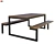 Outdoor Park Bench-Table Combination 3D model small image 1