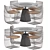 Rock Table & Sign Filo Chairs: Stylish Set for Modern Spaces 3D model small image 1