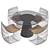 Rock Table & Sign Filo Chairs: Stylish Set for Modern Spaces 3D model small image 3