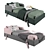 Modern Dual-Color Bed 90x200cm 3D model small image 1