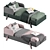 Modern Dual-Color Bed 90x200cm 3D model small image 7