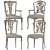 Elegant Ebanista Dauphine Chairs 3D model small image 7