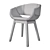 Elegant Beechwood Armchair in Faux Suede Fabric 3D model small image 2