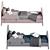 Modern Two-Color Bed in 90 x 200 cm Size 3D model small image 2