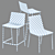 Sleek Clear Acrylic Chair & Stool 3D model small image 3