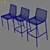 Sleek Clear Acrylic Chair & Stool 3D model small image 4