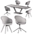 Boconcept: Alicante Table-Adelaide Chair Set 3D model small image 5