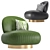 Elegant Leather Swivel Chair 3D model small image 3