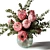 Elegant Pink Protea Bouquet with Eucalyptus 3D model small image 1