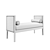 Silver Linen Pietro Bench - Elegant and Versatile 3D model small image 5