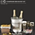 Luxury Champagne Beer Bucket Set 3D model small image 1