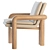 Elegant Carved Wood Lounge 3D model small image 4