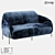 Modern Metal and Fabric Sofa 3D model small image 1