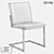 Sleek Metal and Leather Chair 3D model small image 2