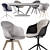 Modern Boconcept Alicante Table & Adelaide Chair Set 3D model small image 1