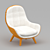 Elegant Wood Armchair 3D model small image 1