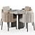 Elegant Torri Dining Set 3D model small image 4