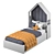 Cozy House Baby Bed 3D model small image 2