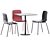 Sleek Alfiere Table with De Vorm Stack Chair 3D model small image 6