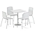 Sleek Alfiere Table with De Vorm Stack Chair 3D model small image 7