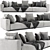 Flexform Lario 3-Seater Luxury Sofa 3D model small image 1