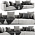 Flexform Lario 3-Seater Luxury Sofa 3D model small image 3