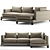 Luxury Sofa Long Island - Flexform 3D model small image 1