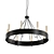 Elegant Banded Ring Chandelier 3D model small image 1