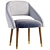 Modern Wood and Metal Dining Chair 3D model small image 1