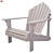 Rustic Wood Garden Chair 3D model small image 1
