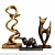 Modern Set of 3 Sculptures 3D model small image 1