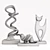 Modern Set of 3 Sculptures 3D model small image 6