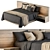 Elegant Black and Brown Bed Set 3D model small image 2