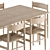 Rustic Wood Dining Set 22 3D model small image 3