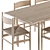 Rustic Wood Dining Set 22 3D model small image 4