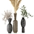 Pampas Plantset in Handmade Vase 3D model small image 3