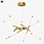 10-Light Sputnik Chandelier in Gold - Affordable Lighting Fixture 3D model small image 2