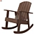 Wooden Rocking Chair: Perfect Garden Furniture 3D model small image 1