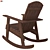 Wooden Rocking Chair: Perfect Garden Furniture 3D model small image 2