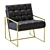 Elegant Gold Frame Scandinavian Chair 3D model small image 6