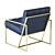 Elegant Gold Frame Scandinavian Chair 3D model small image 1