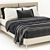 Sleek Ivory Bed 3D model small image 3