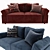 Duxton Fabric Sofa: Stylish Comfort for Your Home 3D model small image 1