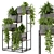 Rusty Concrete Pot Indoor Plants - Set 107 3D model small image 1