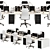 Sleek Modern Office Furniture Set 3D model small image 2