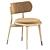 Elegant Wood Dining Chair 3D model small image 1